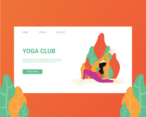 landingpage yoga design flat illustration