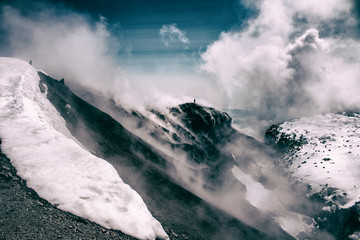 Avacha volcano kamchatka fumarole brimstone