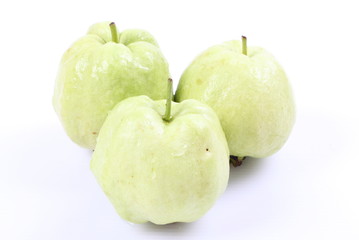 Guava (tropical fruit) on white background