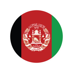 Fototapeta premium Flag of Afghanistan Round Glossy Icon. Vector illustration eps 10.