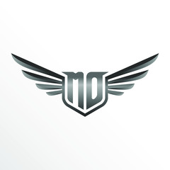 Initial Letter MO with Wings