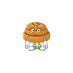 Kanelbulle mascot design style with worried face