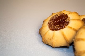 Cookies close-up on a gray background.