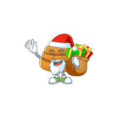 Kanelbulle Cartoon character of Santa with box of gift