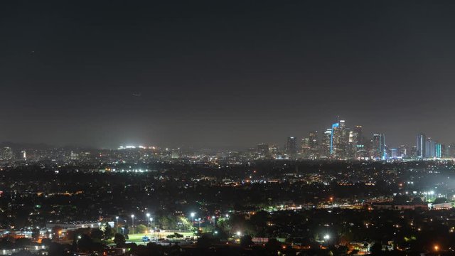 Los Angeles Night Skyline Time Lapse