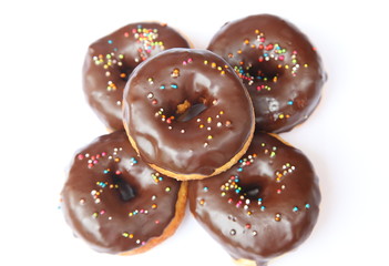 Delicious Donut with Sprinkles Isolated on White Background