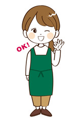 女性、店員、了解