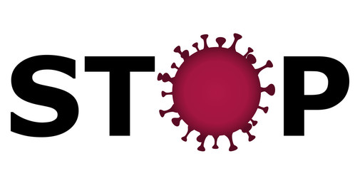 Stop corona virus sign concept white background 
