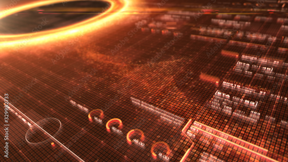 Poster Futuristic head up display simulation of a Black Hole a region of space-time exhibiting such strong gravitational effects that nothing can escape
