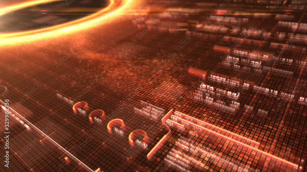 Aufkleber futuristic head up display simulation of a black hole a region of space-time exhibiting such strong 