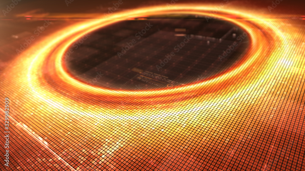 Poster futuristic head up display simulation of a black hole a region of space-time exhibiting such strong 