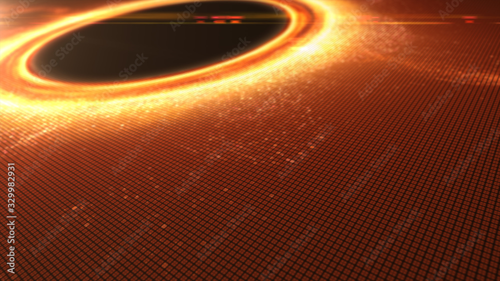 Poster Futuristic head up display simulation of a Black Hole a region of space-time exhibiting such strong gravitational effects that nothing can escape