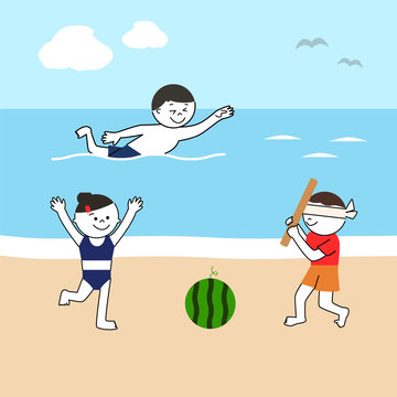 528 件の最適な スイカ割り 画像 ストック写真 ベクター Adobe Stock