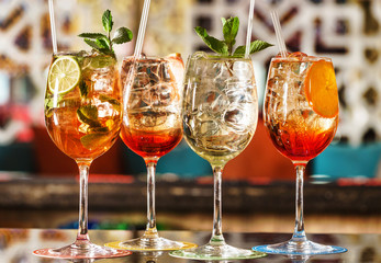 tasty cocktails in the bar
