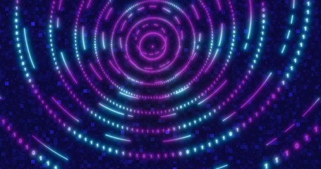 Neon Digital binary tunnel. background for network, big data, data center, digital event.