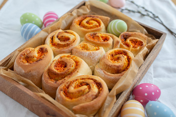 Home made cinnamon rolls for easter