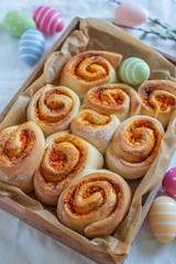 Home made cinnamon rolls for easter