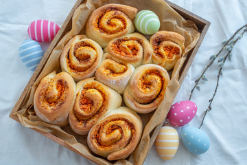 Home made cinnamon rolls for easter