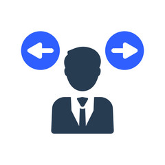 Direction, decision icon