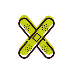 cure bandages crossed isolated icon