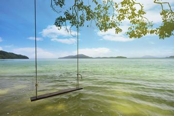 tree on the beach.swing no the beach.