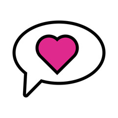 happy valentines day speech bubbles with hearts line style