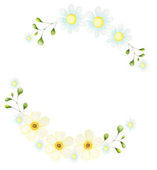 Wreath with daisies and daffodils