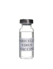 Chickenpox vaccine isolated on white. Varicella virus prevention