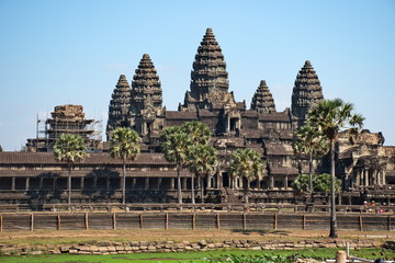 Naklejka premium Scenic view of famous Angkor Wat temple in Cambodia