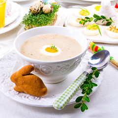 Easter in Polish: sour flour soup for Easter breakfast (Żurek)
