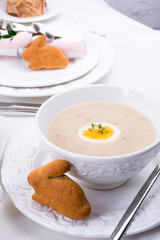 Easter in Polish: sour flour soup for Easter breakfast (Żurek)