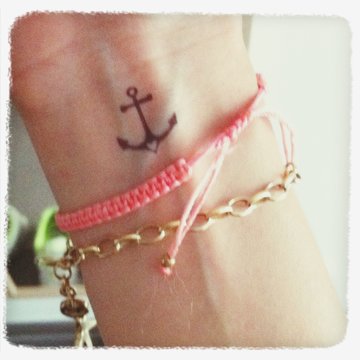 Close Up Of Wrist With Tattoo And Bracelets