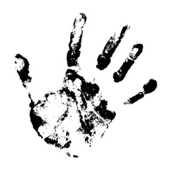 the man's handprint is black and white. it can be widely used as a graphic element. stock vector illustration. EPS 10.