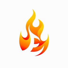 Letter E fire logo design