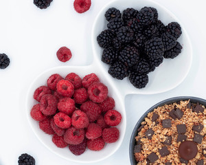 Blackberries and chocolate breakfast
