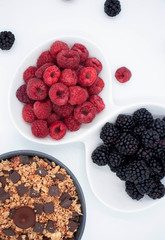 Blackberries and chocolate breakfast