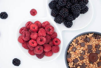 Blackberries and chocolate breakfast