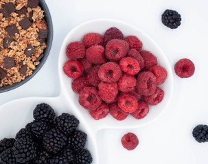 Blackberries and chocolate breakfast