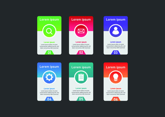 Business Infographic Template  Vector in gradient style for presentation, booklet, website etc. 