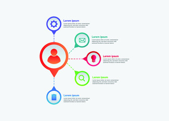 Business Infographic Template  Vector in gradient style for presentation, booklet, website etc. 