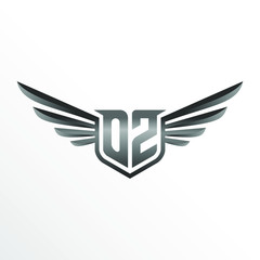 Initial Letter OZ with Wings