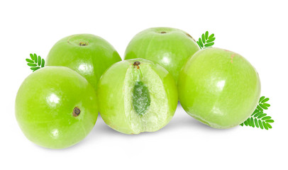 Indian gooseberry isolated on white background