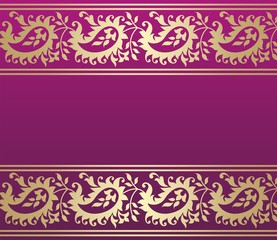 wedding card design, paisley floral pattern , India	