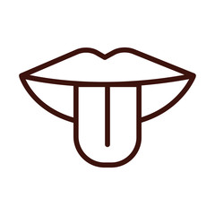 tongue human sense line style icon
