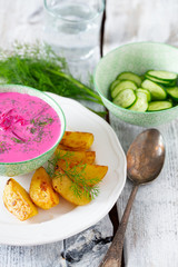 Cold beetroot soup