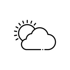 Cloudy Day  Vector Icon Line style Illustrations.