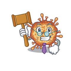 Charismatic Judge retro virus corona cartoon character design wearing cute glasses