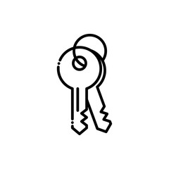 Room Key  Vector Icon Line style Illustrations.