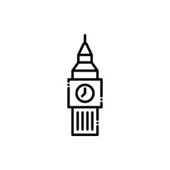 Big Ben  Vector Icon Line style Illustrations.