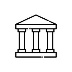 Bank  Vector Icon Line style Illustrations.